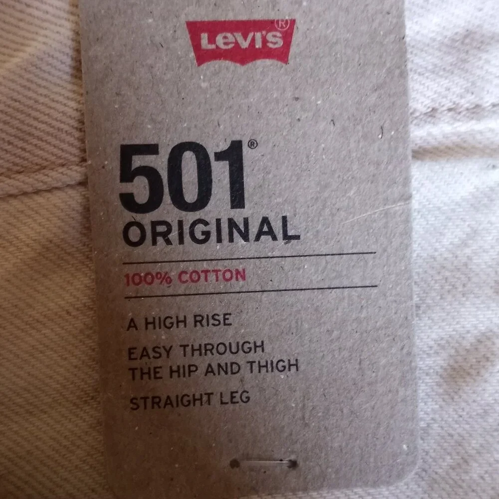 'Levi's' 501 Natural Jean Size 30 X 30 NWT Button - Picture 11 of 13